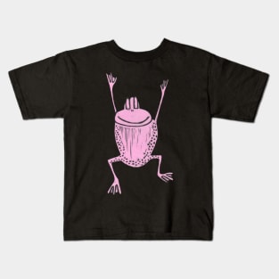Frog! A Jumping Pink Frog! Kids T-Shirt